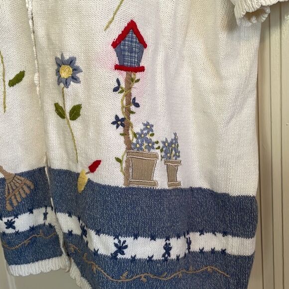 Alfred Dunner garden theme short sleeved cardigan - Picture 6 of 10